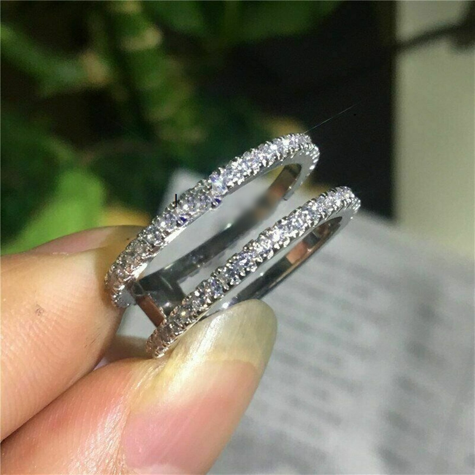 Diamond Enhancer Guard Ring/ Round Cut Diamond Wedding Band/ Etsy