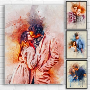 Custom Family PortraitCustom Couple PortraitAnniversary GiftValentines Day GifttWedding GiftEngagement GiftBir