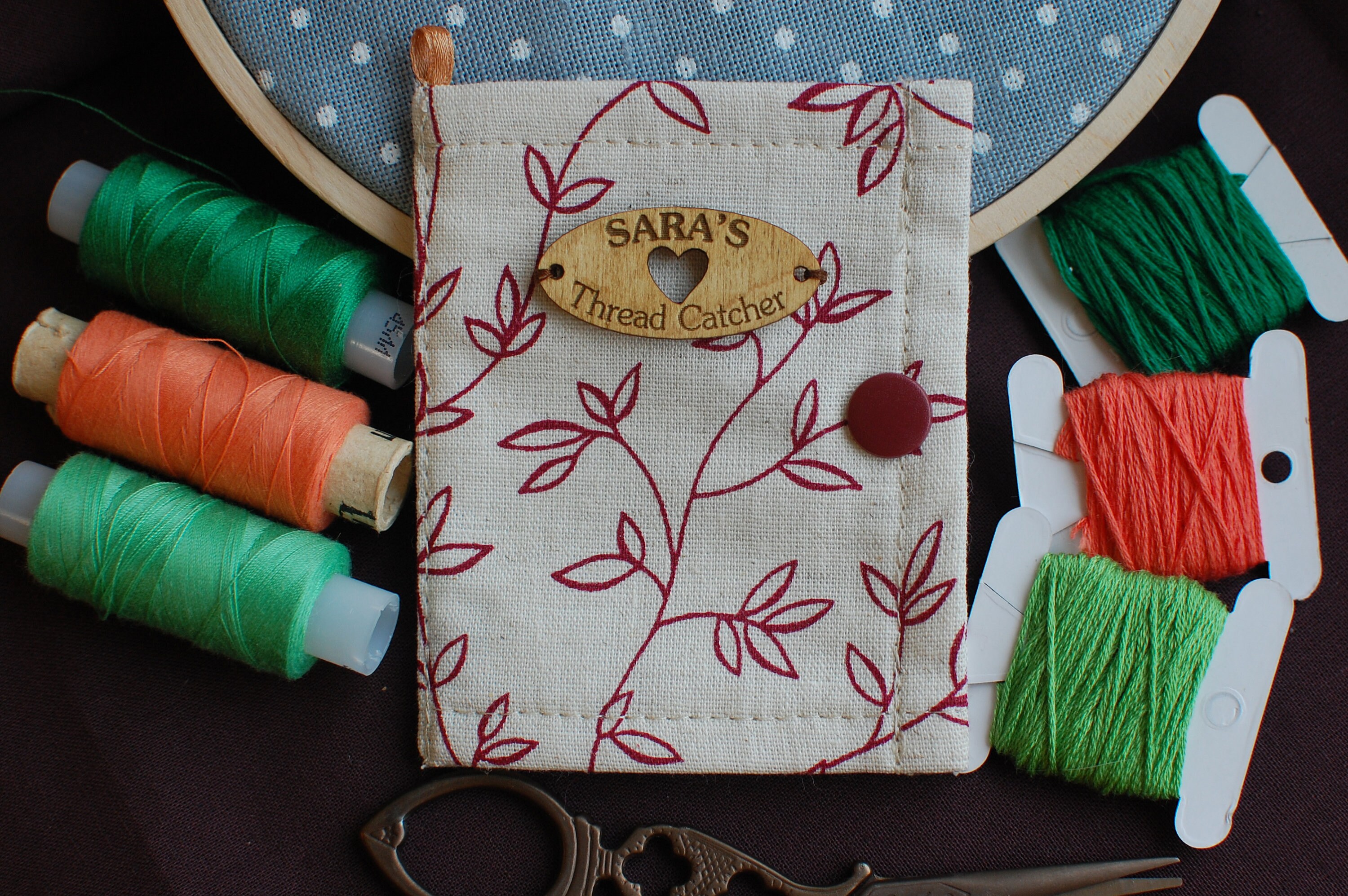 Thread Catcher ort Floss Catcher Cross Stitch Project Bag Etsy