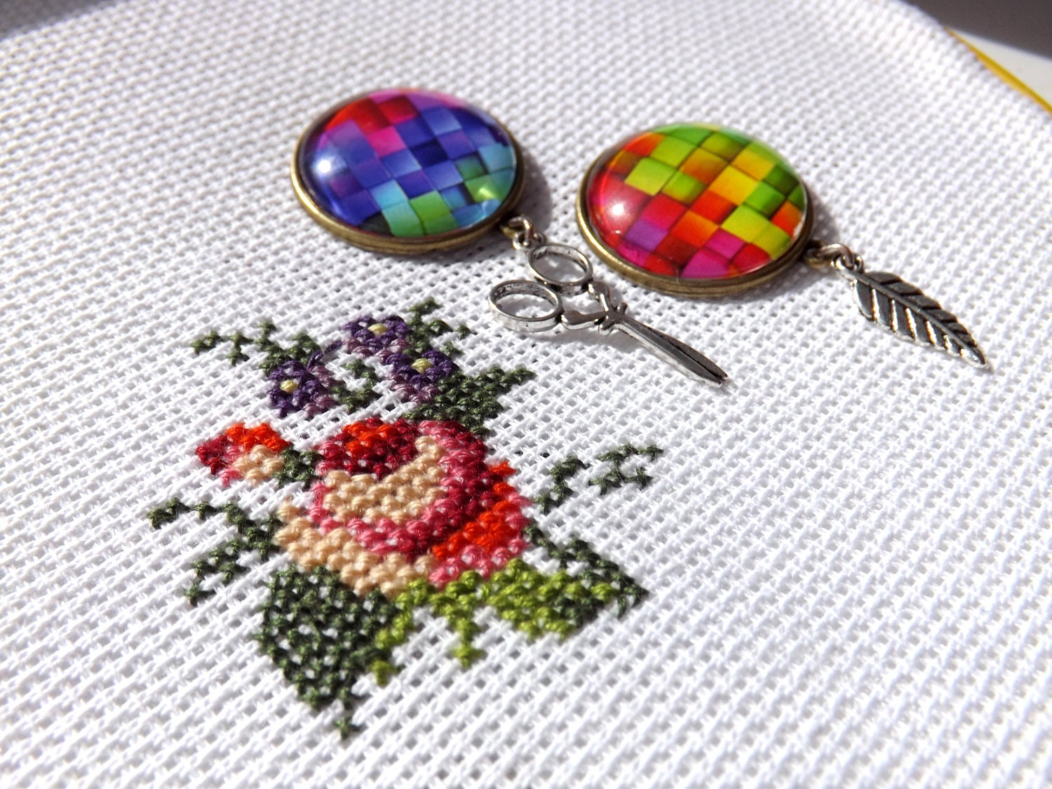 Needle minder cross stitch Set of 2 needle minders Needle | Etsy