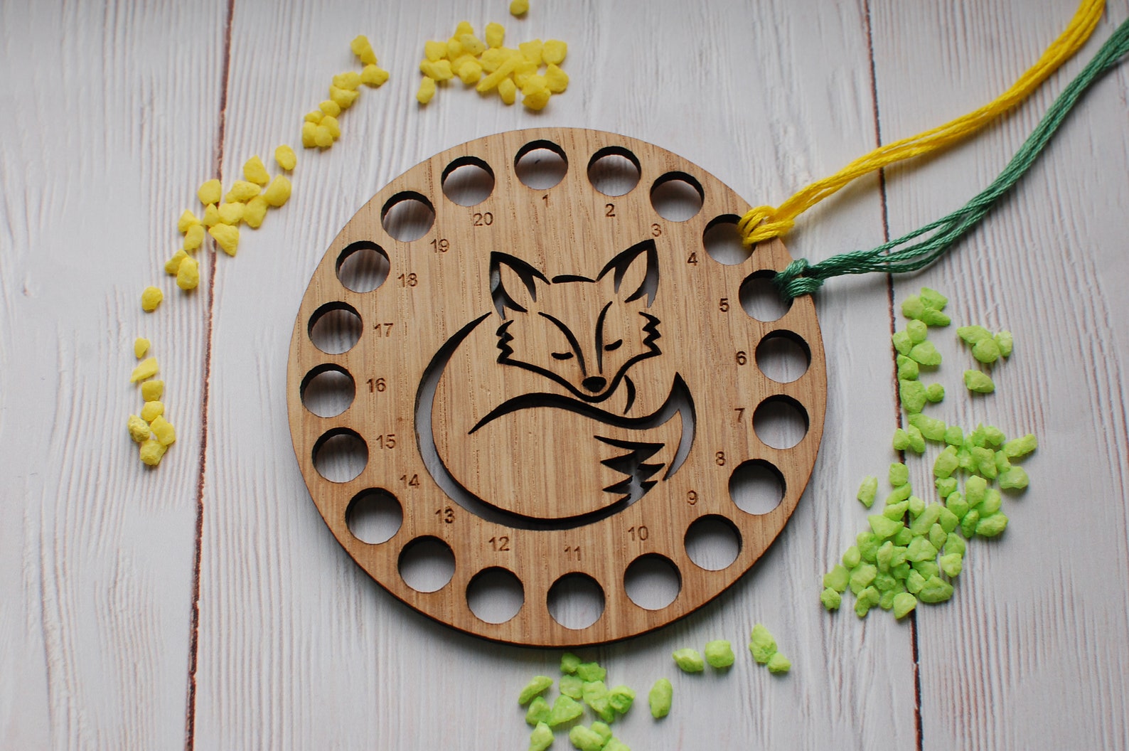 Floss Holder Natural Oak Thread Keeper Embroidery Fox Floss Etsy