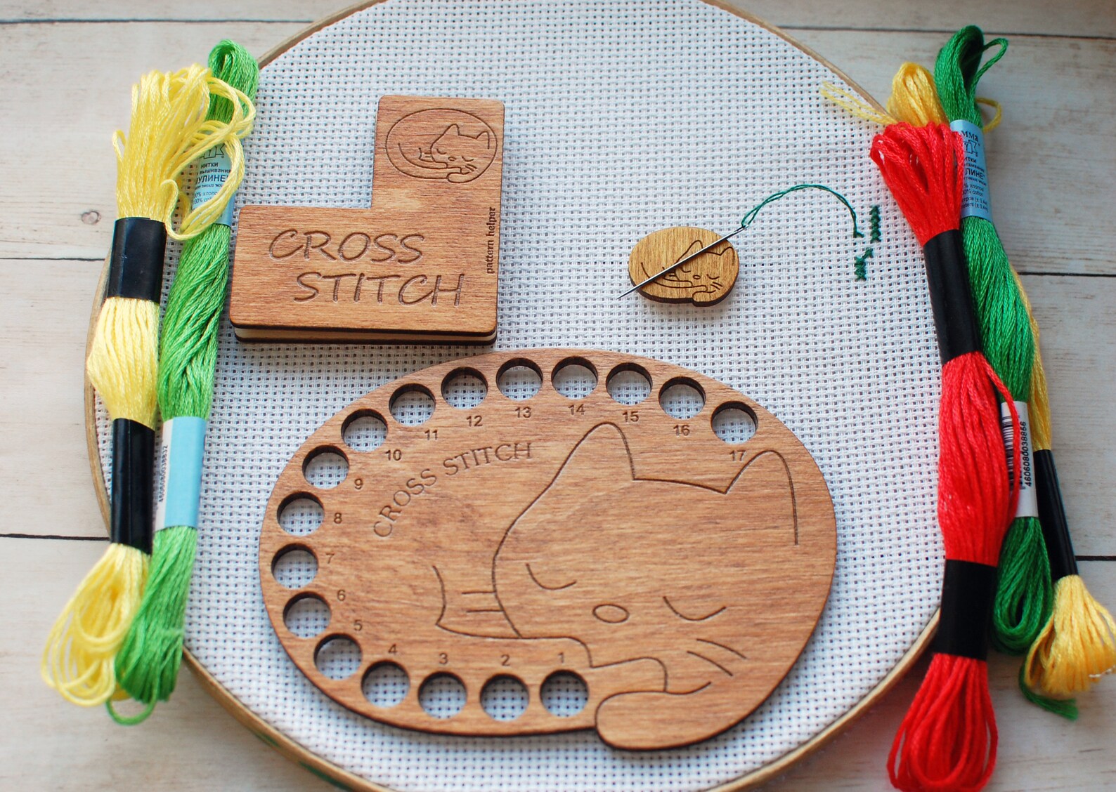 Thread Holder Needle Minder Cat Pattern Helper The set of 3 Etsy