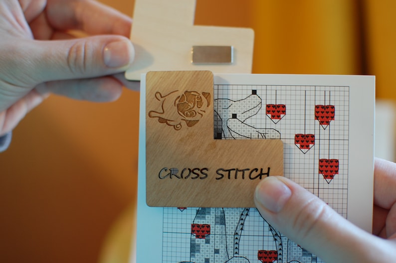 Needle minder cross stitch Pattern Helper 2 in 1 Cross stitch Dog Embroidery Chart Keeper Embroidery Pattern Marker Holder Cross Stitch Pug