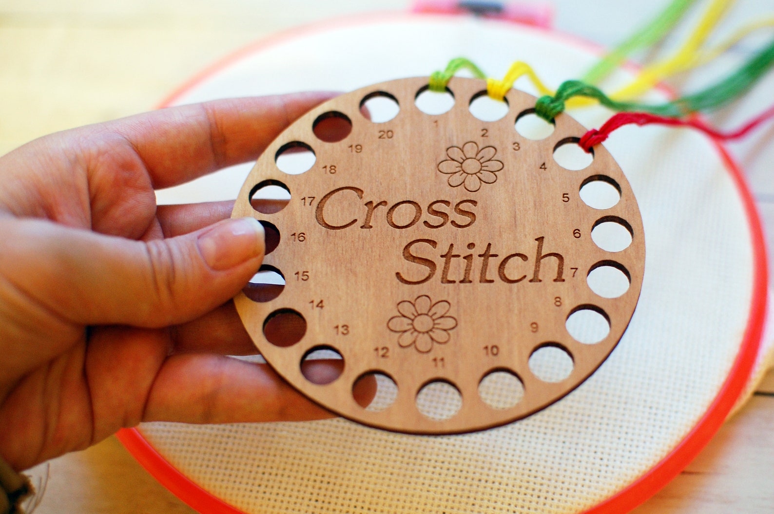 Embroidery Flowers Cross stitch Floss Holder Thread Keeper Etsy