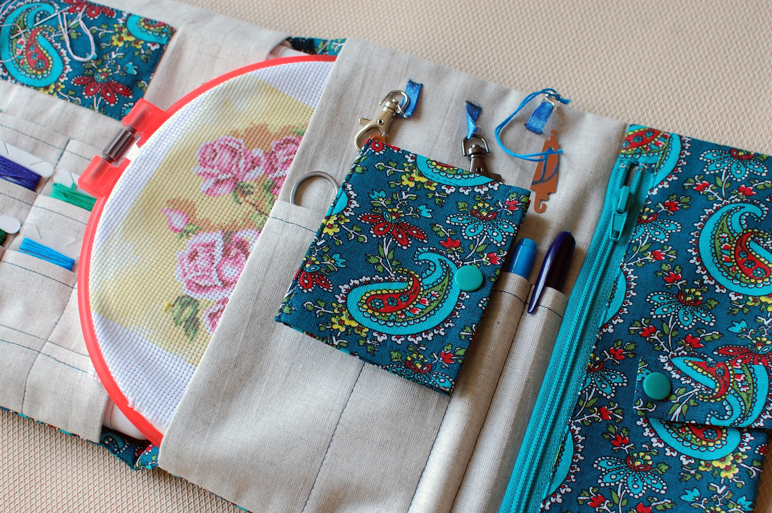 Cross stitch project bag for embroidery supplies cross stitch | Etsy