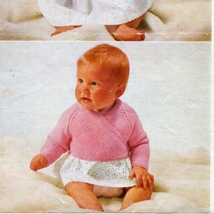 baby crossover cardigan KNITTING PATTERN pdf download 4ply baby jacket 18-20 inch chest 4ply / fingering yarn
