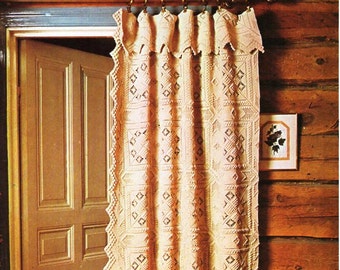 Vintage Crochet Door Curtain Pattern, Cotton Motif (PDF Download)