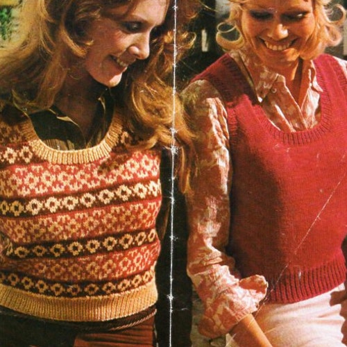 Vintage Knitting Pattern Womens Ladies Top Fashion Etsy