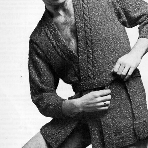 Vintage Womens Dressing Gown Knitting Pattern Pdf Ladies Etsy