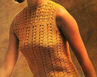 vintage womens crochet dress crochet pattern pdf ladies crochet dress pattern 86-96cm 33-38 inch DK light worsted 8ply  instant download