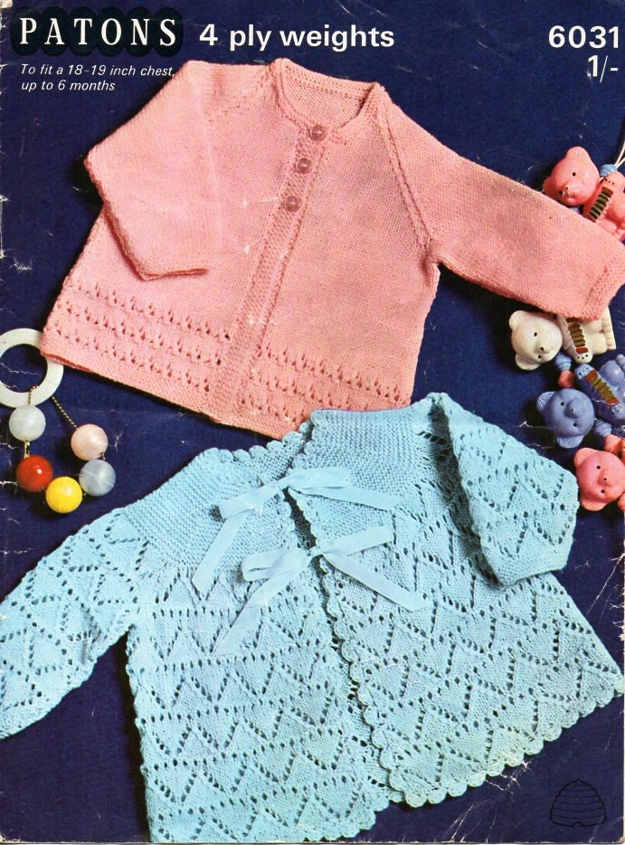 Baby Matinee Coats Knitting Pattern Pdf 4ply Matinee Jackets Etsy UK
