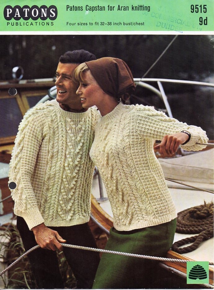 Womens / Mens Aran Sweater Knitting Pattern Pdf Ladies Aran | Etsy UK