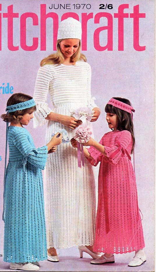 30 Crochet Wedding Dresses for a Handmade Bridal Look 18 Vintage Wedding Dress and Bridesmaid Set