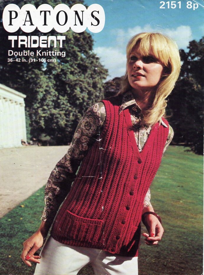 Womens Waistcoat Knitting Pattern Pdf 