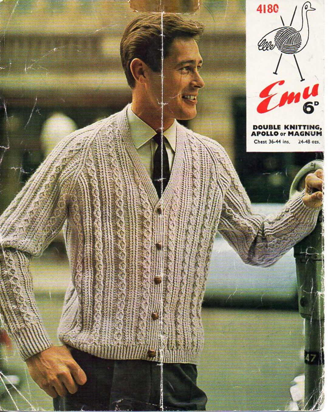 Mens Cardigan Knitting Pattern Pdf Vintage 50s Cable Jacket - Etsy UK