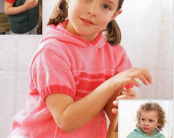 Children's Hooded Sweater Knitting Pattern, 22-32 inch (PDF Download)