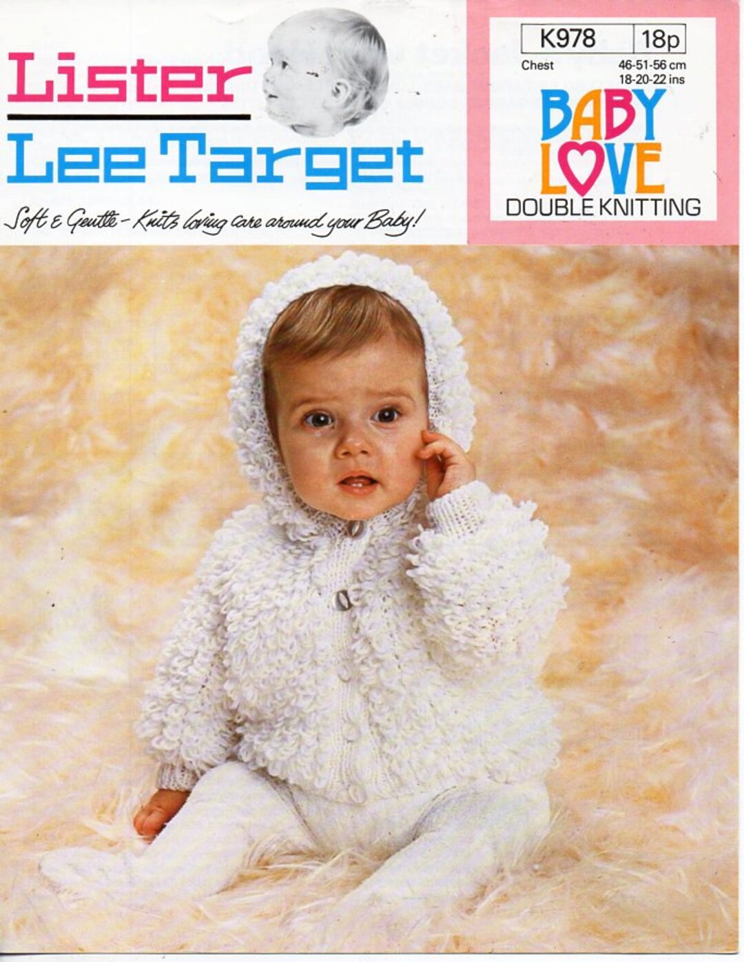 Baby Loopy Jacket With Hood Knitting Pattern PDF Baby Loop Stitch Hooded Cardigan Vintage 70s 18 22 Inch DK Light Worsted 8ply Download Etsy Canada