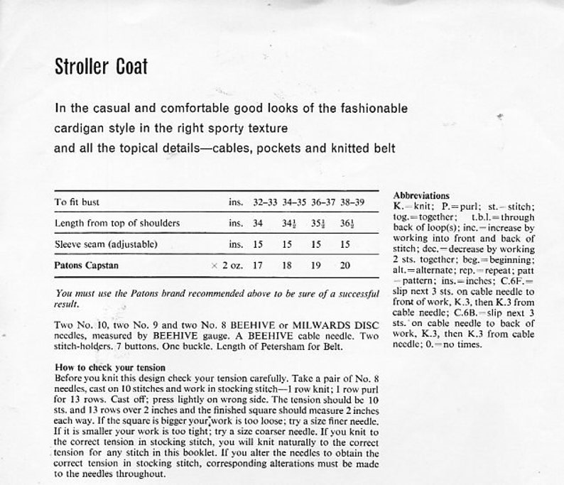 vintage womens aran coat knitting pattern pdf ladies cable coat belted jacket 32-39inch aran worsted 10ply pdf Instant download