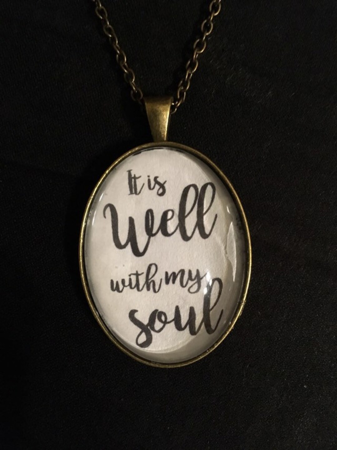 It is Well With My Soul Hymn Glass Cabochon Pendant Necklace Etsy