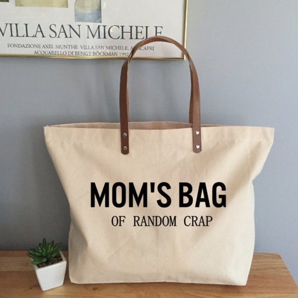 Mom's Bag van Random Crap Tote, Mom Tote Bag, Mama Tote Bag