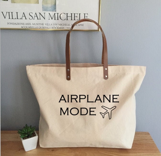 Airplane Mode Tote Travel Tote Bag Airplane Mode Ccanvas Etsy Polska