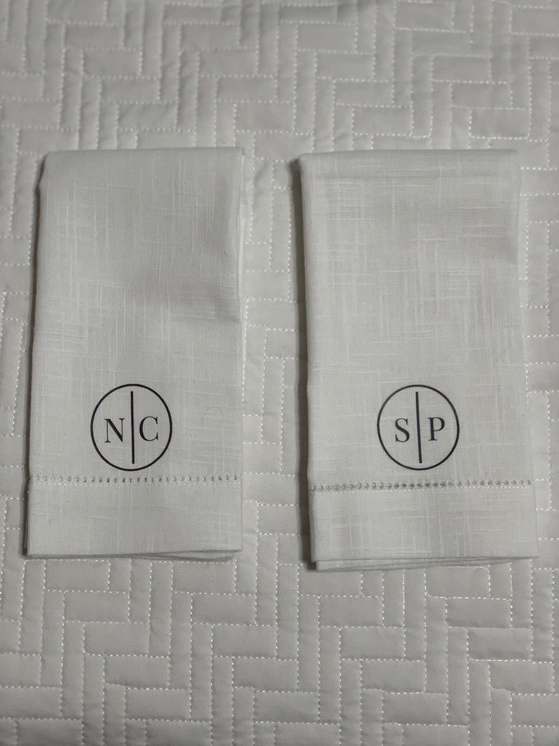 Monogram Initials Napkin Linen Napkin Housewarming Gift Etsy