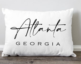 Custom Location Pillow, City State Pillow, Hometown Pillow Cover