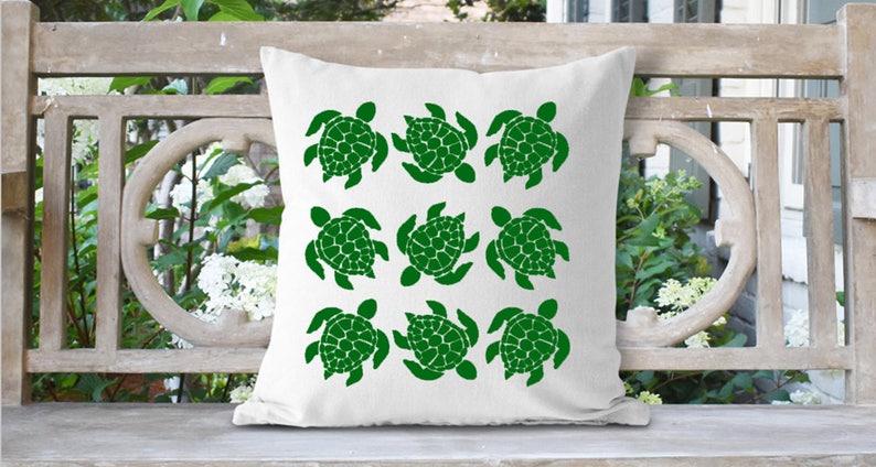 Sea Turtle Throw Pillow Beach Cottage Beach Retreat Home Etsy