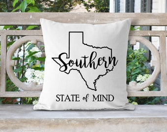 Texas Home Pillow, Texas Home Decor, Texas State Pillow, Southern Style Decor