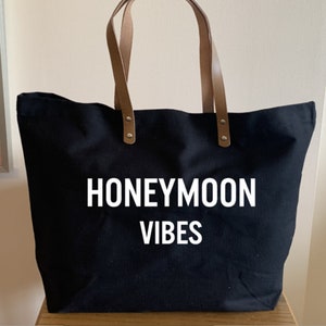 Honeymoon Vibes Tote Bag, Bridal Engagement Gift, Bridal Tote Bag