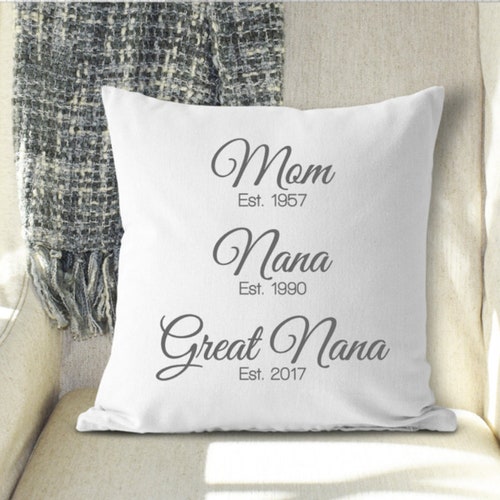Mom Grandma Great Grandma Established Pillow Cover Etsy