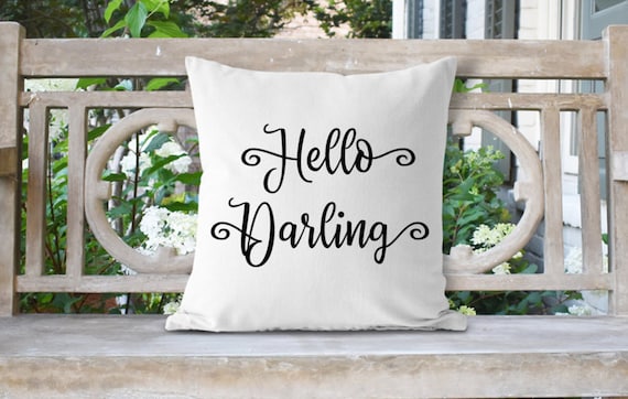 Hello Darling Pillow Southern Greeting Hello Pillow Southern Etsy
