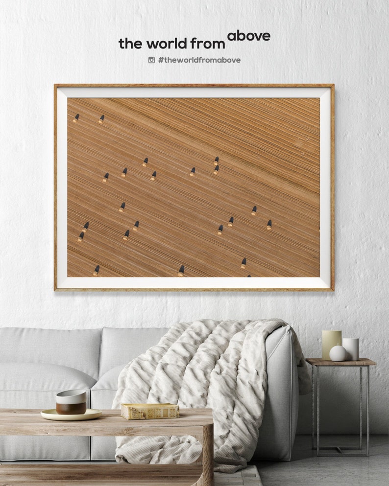 Golden Hay Bales Abstract Aerial Photography Large Wall Art Etsy
