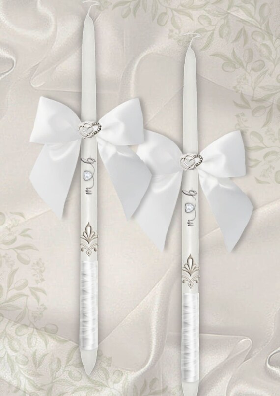 Coppia di candele per matrimonio greco, candele per matrimonio