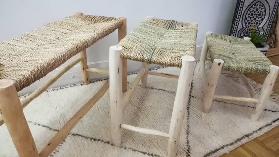 Banc Marocain 50 Cm 60 Cm Ou 70 Cm Facon Osier Sur Mesures Etsy