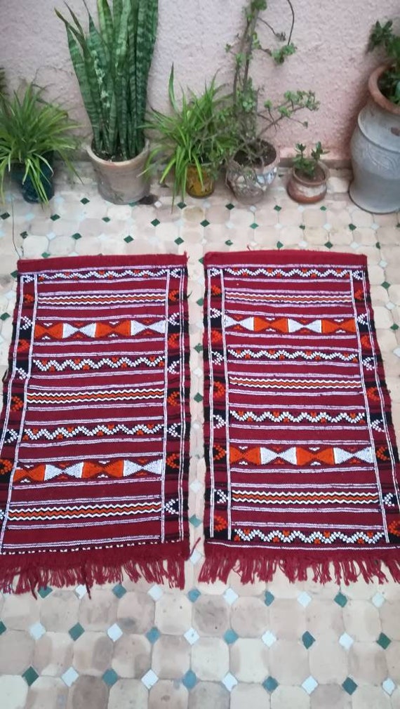 Kilim Berbère Fait Main - Laine Naturel et Coloration Naturelle