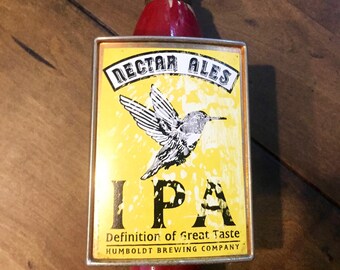Vintage Humboldt Brewing Company NECTAR Ales Pale Beer Tap Handle - 11" Nectar Ale Beer Bar Tap Handle - HUMBOLDT Brewing Company Beer Knob