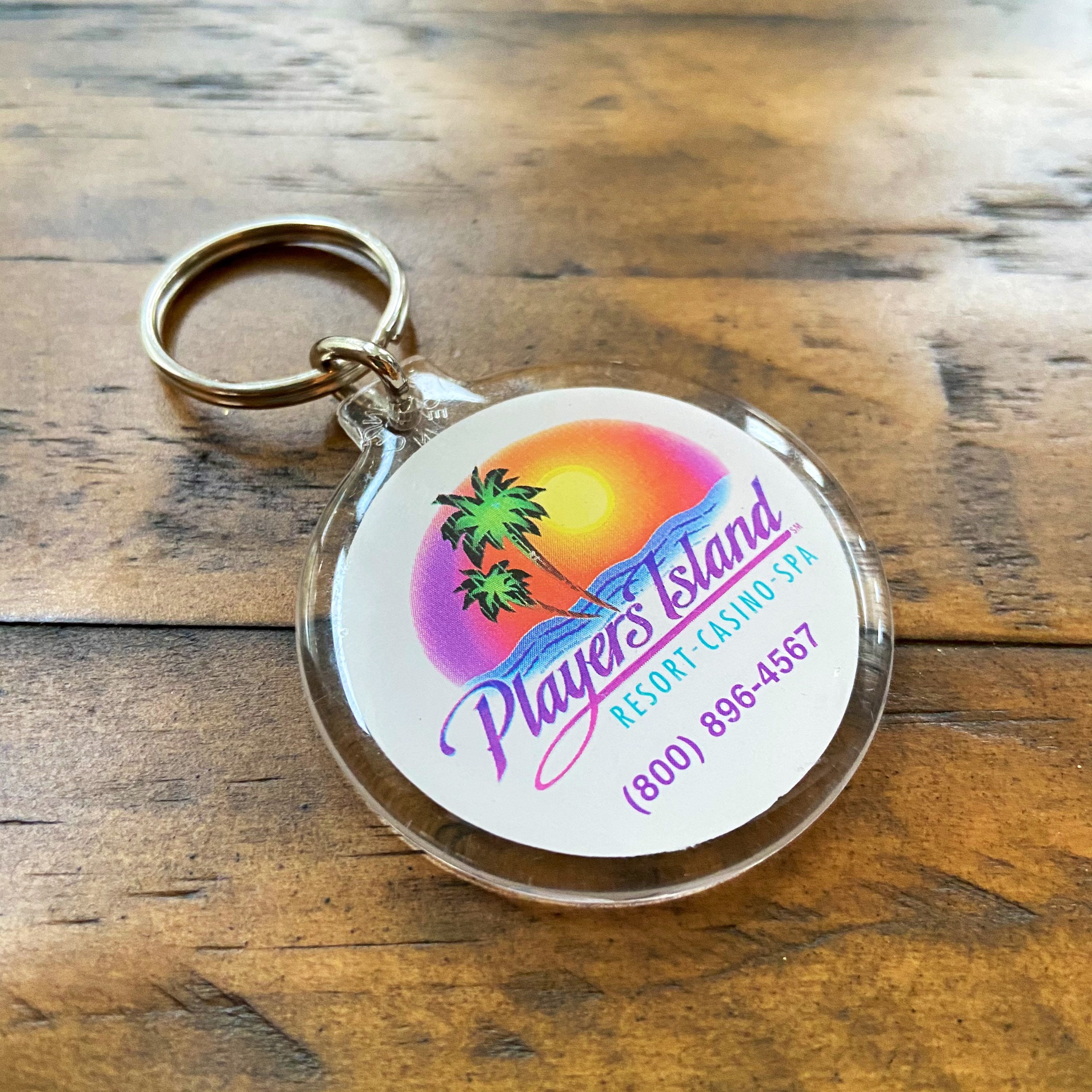 Casino Keychain Vintage Players Island Casino Keychain Etsy