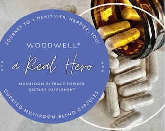 WoodWell® a REAL HERO Mushrooms | Curated 7 Mushrooms Blend | Vegan | +Lions Mane
