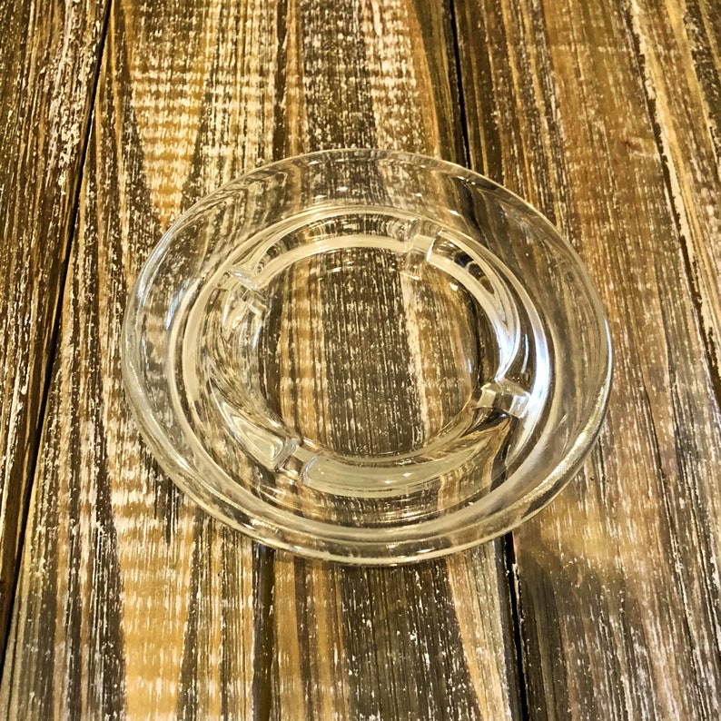 Modern 5 Round Ashtray Vintage Mid Century Clear Glass Ashtray Decorative Ashtray Vintage Ashtray Clear Ashtray Man Cave Ashtray