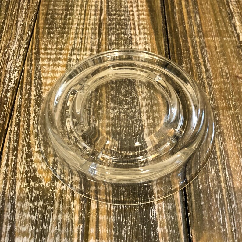 Modern 5 Round Ashtray Vintage Mid Century Clear Glass Ashtray Decorative Ashtray Vintage Ashtray Clear Ashtray Man Cave Ashtray