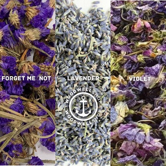 Organic Dried Violet Lavender And Forget Me Not Flowers 3 Etsy