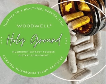 WoodWell® Holy Ground Mushrooms | Curated 7 Mushrooms Blend | Vegan | +Lions Mane