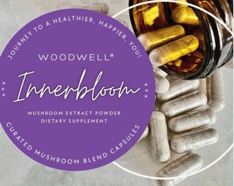 WoodWell® Innerbloom Mushrooms | Curated 7 Mushrooms Blend | Vegan | +Lions Mane
