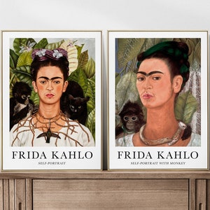 Set di 2 stampe, set di 2 decorazioni da parete, set di 2 poster Frida Kahlo Poster d'arte classica popolare
