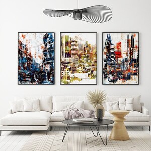 Modern Abstraction - Set di 3 stampe di poster astratti
