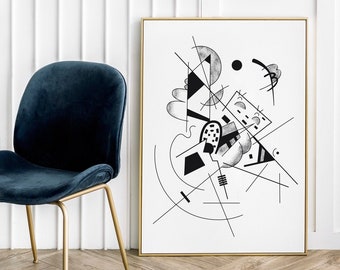 Kandinsky en blanco y negro - Póster