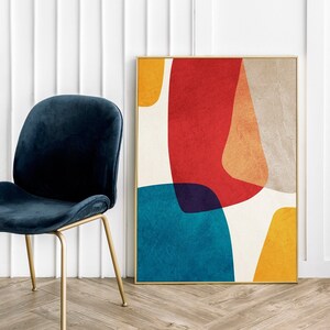 Colorful  Modern Geometry Abstraction v2 - Art Poster Wall Decor Gallery Wall Paper Print