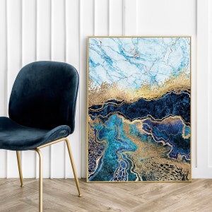 Gold Abstraction - Art Poster Wall Decor Gallery Wall Paper Print
