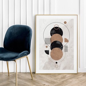 Boho Geometry Brown Abstraction v2 - Poster Print Popular Design Abstraction - Art Poster